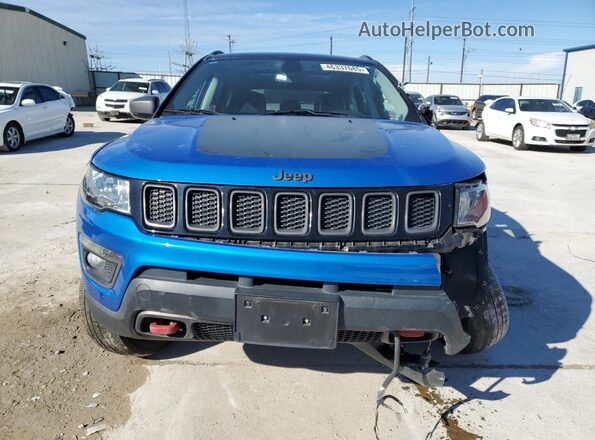 3C4NJDDB1JT454784 2018 JEEP COMPASS Синий Вид спереди