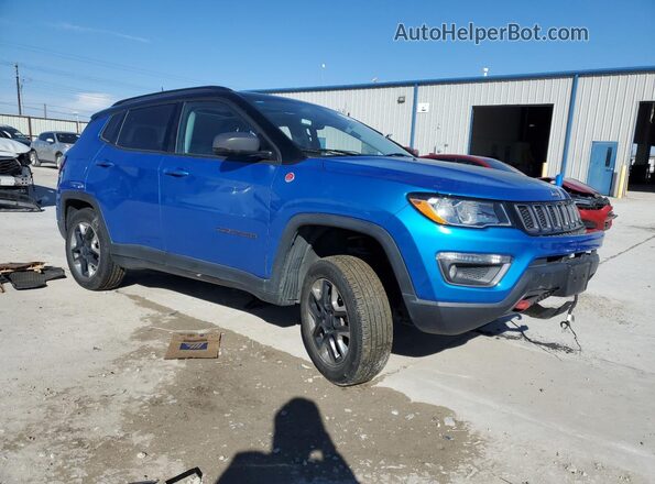 3C4NJDDB1JT454784 2018 JEEP COMPASS Синий Передняя правая четверть