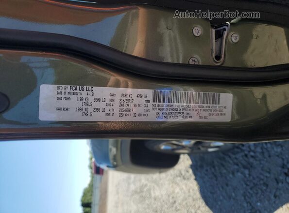 3C4NJDDB7JT376575 2018 JEEP COMPASS Green VIN კოდის სტიკერის ხედი