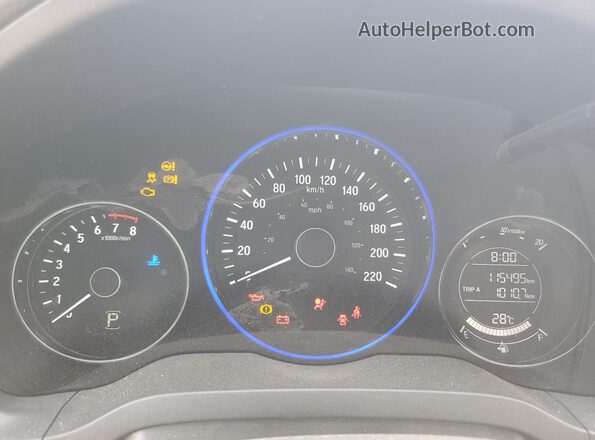 3CZRU6H36JM100206 2018 HONDA HR-V Black Instrument cluster view