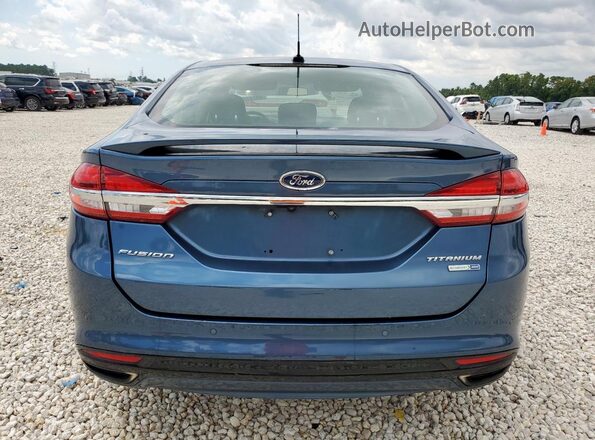 3FA6P0D98JR206446 2018 FORD FUSION Blue Rear view