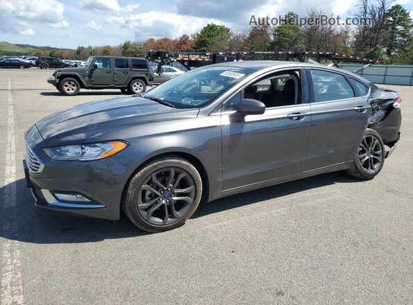 3FA6P0HD3JR212914 2018 FORD FUSION Gray Vista tres cuartos delantera izquierda