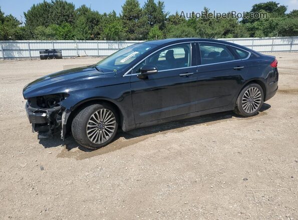 3FA6P0HD4JR160452 2018 FORD FUSION Black წინა მარცხენა ხედი სამი მეოთხედიდან