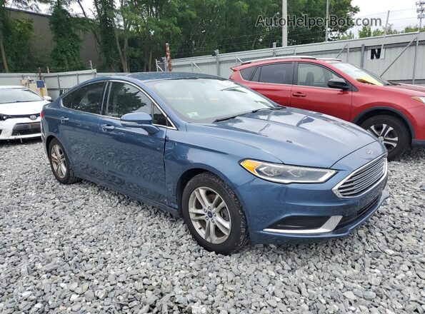 3FA6P0HD4JR192706 2018 FORD FUSION Blue Delantero derecho
