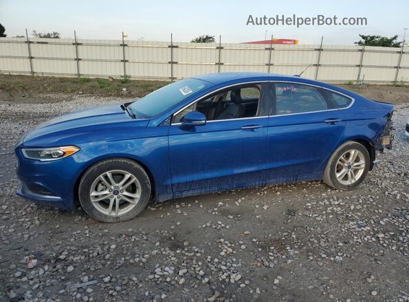 3FA6P0HD8JR240482 2018 FORD FUSION Blue Передня ліва чверть