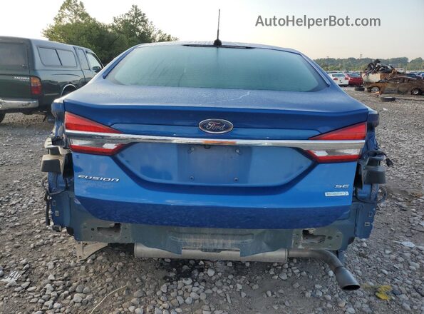 3FA6P0HD8JR240482 2018 FORD FUSION Blue Вид ззаду