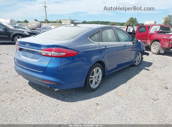 3FA6P0LU5JR128679 2018 FORD FUSION HYBRID Blue Հետևի աջ