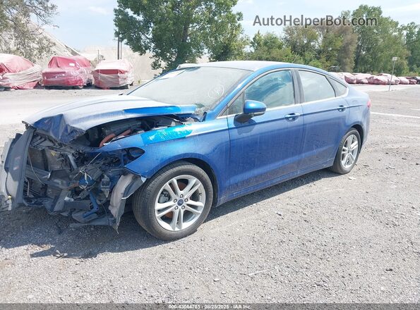 3FA6P0LU5JR128679 2018 FORD FUSION HYBRID Blue Առջևի ձախ երեք քառորդ տեսարան