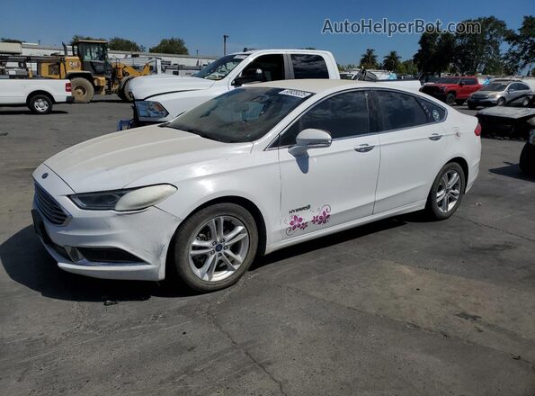 3FA6P0LU9JR171387 2018 FORD FUSION White Vista tres cuartos delantera izquierda
