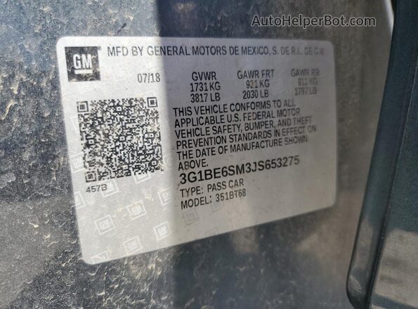 3G1BE6SM3JS653275 2018 CHEVROLET CRUZE Серый Вид подкапотного пространства