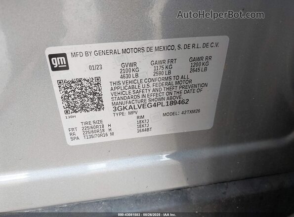 3GKALVEG4PL189462 2023 GMC TERRAIN Gray Вид підкапотного простору