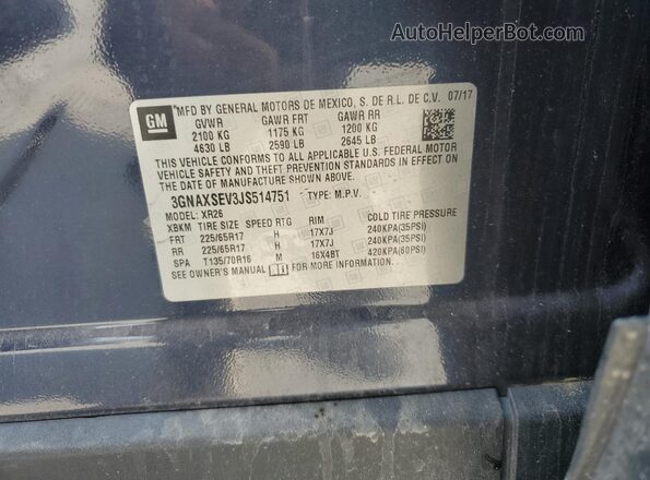 3GNAXSEV3JS514751 2018 CHEVROLET EQUINOX Blue 360 interior view