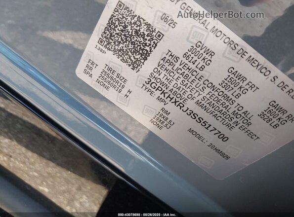 3GPKHXRJ3SS517700 2025 HONDA PROLOGUE Серый Вид подкапотного пространства