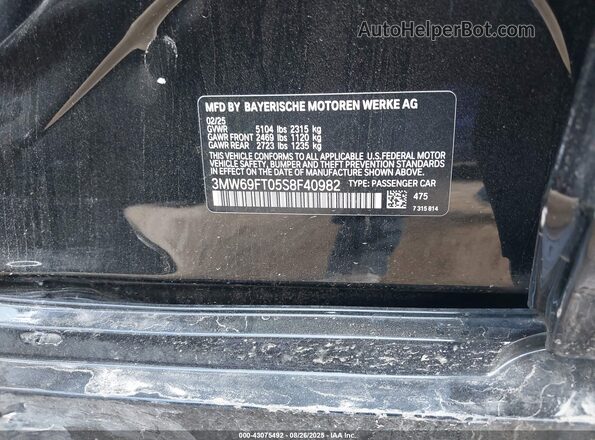 3MW69FT05S8F40982 2025 BMW M3 Черный Вид подкапотного пространства