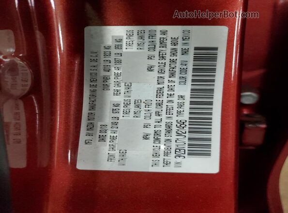 3MZBN1U71JM214546 2018 MAZDA 3 Red VIN կոդի պիտակի տեսք