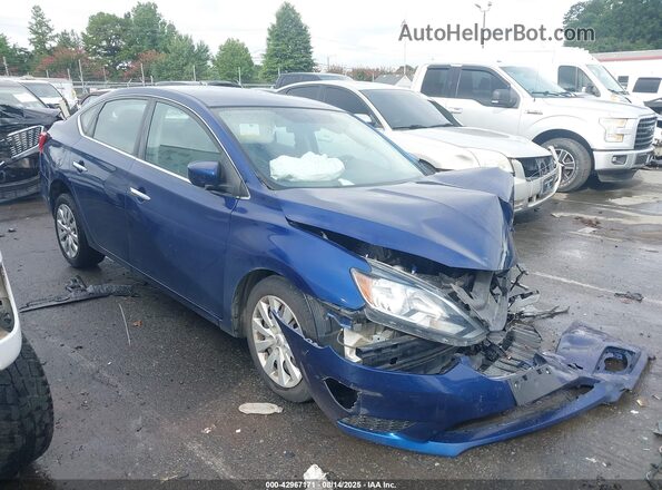 3N1AB7AP4JY203129 2018 NISSAN SENTRA Blue Передня права чверть