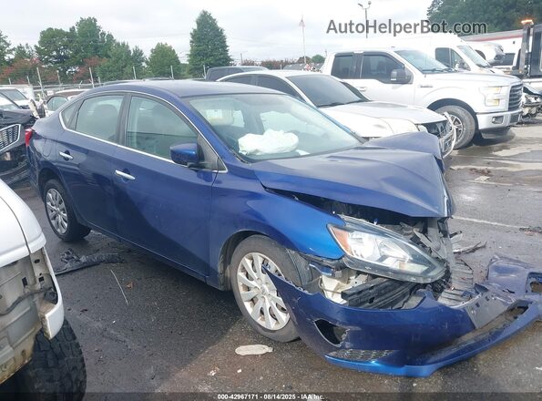 3N1AB7AP4JY203129 2018 NISSAN SENTRA Blue Вид задньої частини салону