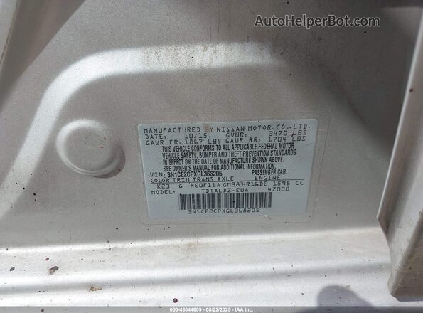 3N1CE2CPXGL368205 2016 NISSAN VERSA NOTE Серый Вид подкапотного пространства