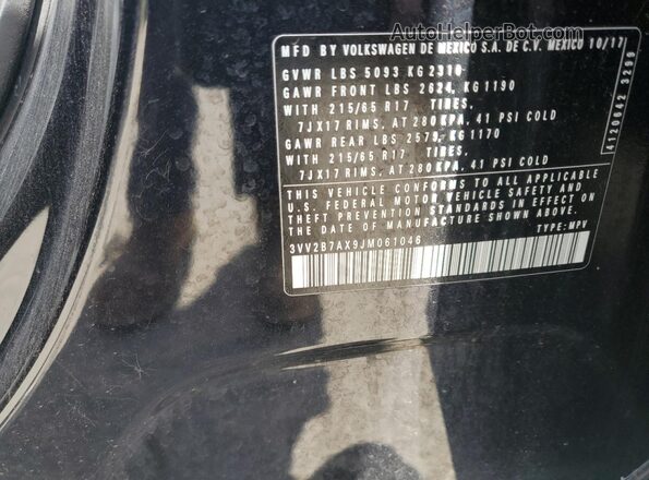 3VV2B7AX9JM061046 2018 VOLKSWAGEN TIGUAN Черный Вид наклейки с VIN-кодом
