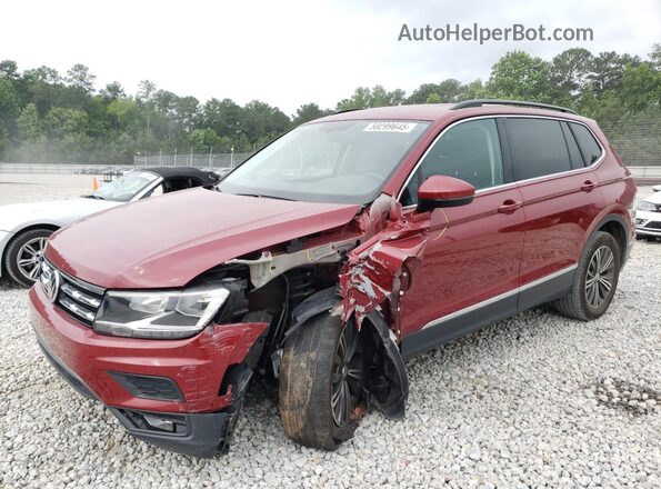 3VV3B7AX9JM040184 2018 VOLKSWAGEN TIGUAN Темно-бордовый Передняя левая четверть