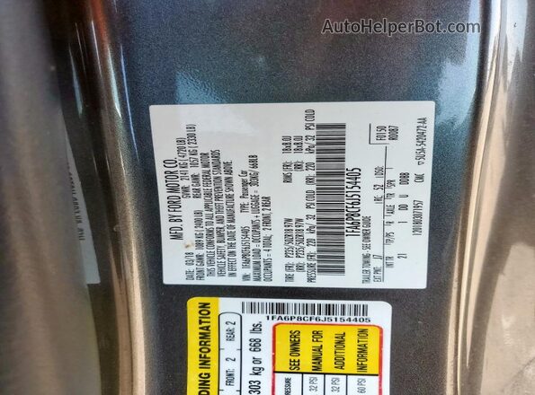 1FA6P8CF6J5154405 2018 FORD MUSTANG Gray 360 interior view