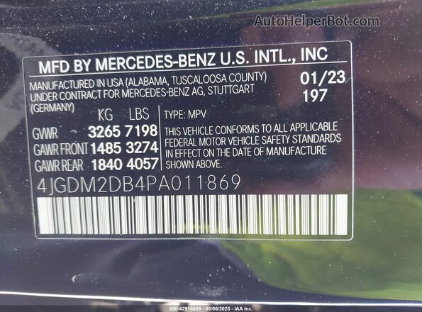 4JGDM2DB4PA011869 2023 MERCEDES-BENZ EQS 450+ SUV Black Widok komory silnika