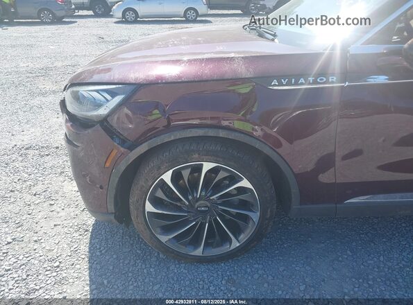 5LM5J7XC6MGL12325 2021 LINCOLN AVIATOR Burgundy Widok zestawu wskaźników