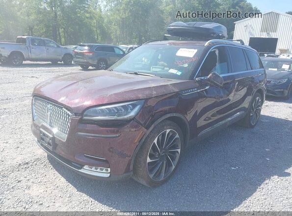 5LM5J7XC6MGL12325 2021 LINCOLN AVIATOR Burgundy Przód lewy