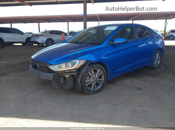 5NPD84LFXHH030753 2017 HYUNDAI ELANTRA Blue წინა მარცხენა ხედი სამი მეოთხედიდან