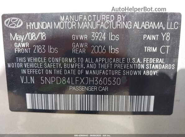 5NPD84LFXJH360530 2018 HYUNDAI ELANTRA Silver Engine compartment view