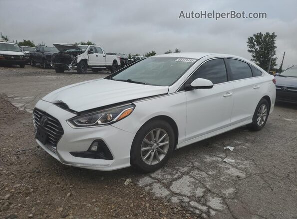 5NPE24AF5JH614461 2018 HYUNDAI SONATA White Առջևի ձախ երեք քառորդ տեսարան
