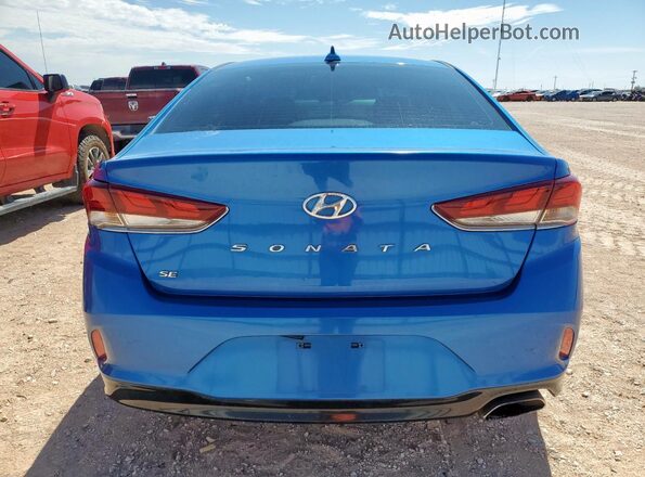 5NPE24AF6JH601444 2018 HYUNDAI SONATA Blue Вид ззаду