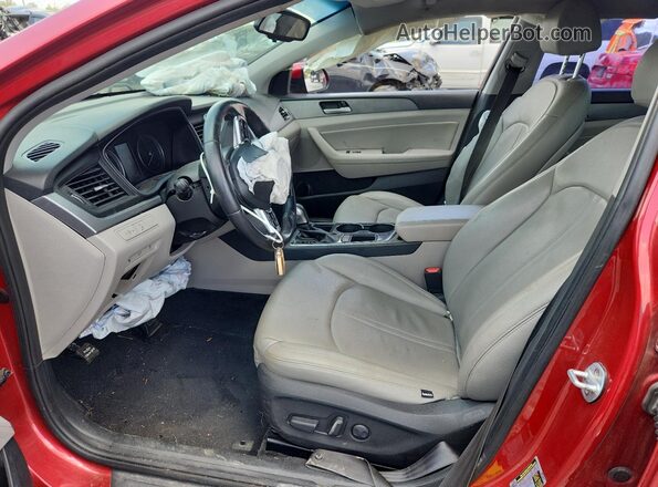 5NPE34AF5JH638594 2018 HYUNDAI SONATA Красный Вид салона спереди
