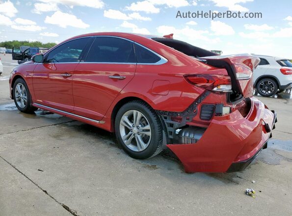 5NPE34AF5JH700978 2018 HYUNDAI SONATA Red Հետևի ձախ