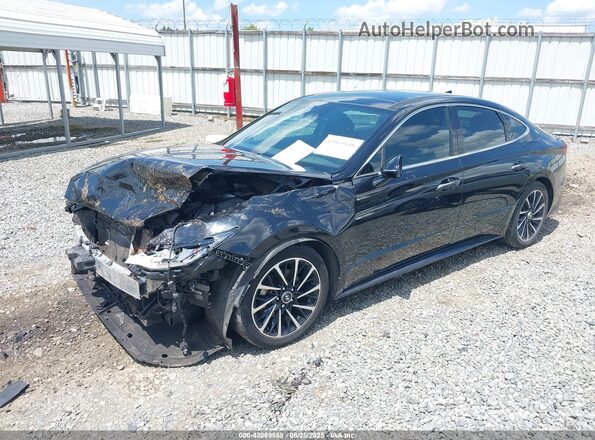 5NPEJ4J28LH048833 2020 HYUNDAI SONATA Black Vista tres cuartos delantera izquierda