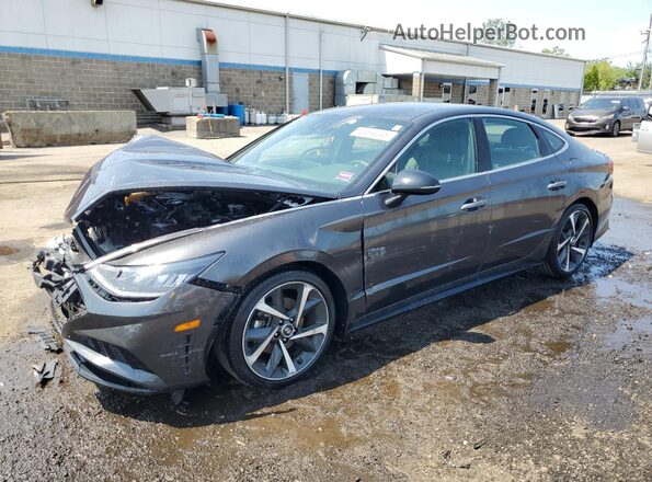 5NPEJ4J29MH107552 2021 HYUNDAI SONATA Серый Передняя левая четверть