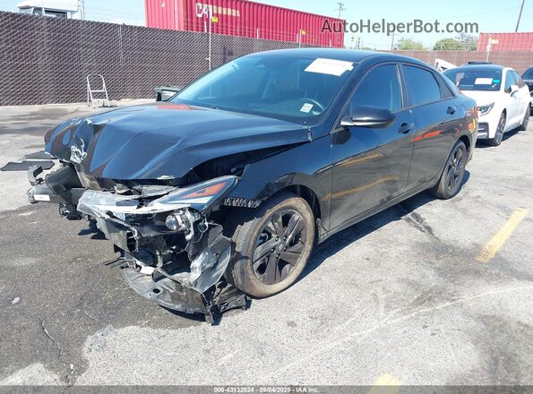 5NPLS4AG2MH005297 2021 HYUNDAI ELANTRA Black Առջևի ձախ երեք քառորդ տեսարան