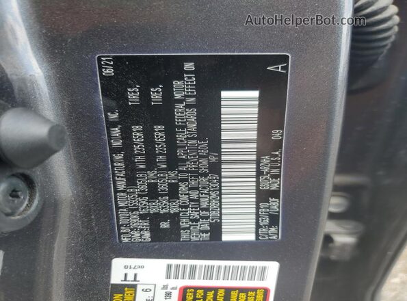 5TDBZRBH2MS130497 2021 TOYOTA HIGHLANDER Серый Панорамный вид салона 360°