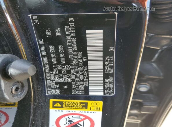5TDDZRFHXJS861645 2018 TOYOTA LIMITED Black Вид наклейки з VIN-кодом