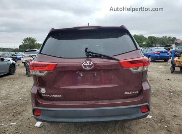 5TDJZRFH9HS455644 2017 TOYOTA HIGHLANDER Burgundy Вид ззаду