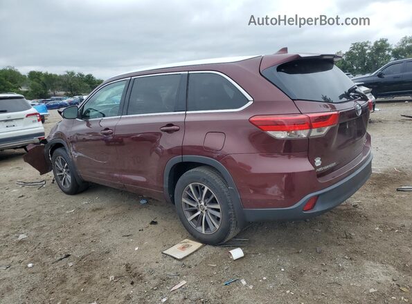 5TDJZRFH9HS455644 2017 TOYOTA HIGHLANDER Burgundy Задня ліва чверть