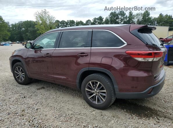 5TDKZRFH7HS231969 2017 TOYOTA HIGHLANDER Burgundy Задня ліва чверть