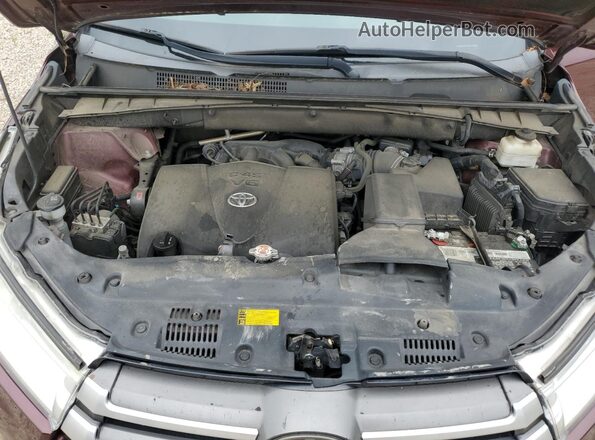 5TDKZRFH7HS231969 2017 TOYOTA HIGHLANDER Burgundy Вид підкапотного простору