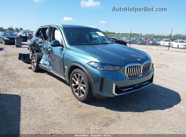 5UX23EU00R9V78243 2024 BMW X5 Teal Передня права чверть