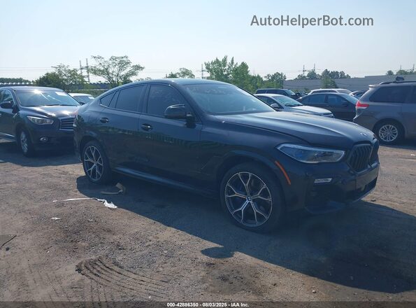 5UXCY8C03L9C75797 2020 BMW X6 Синий Передняя правая четверть