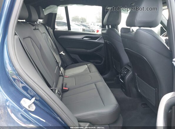 5UXTY3C01M9E77641 2021 BMW X3 Blue VIN კოდის სტიკერის ხედი