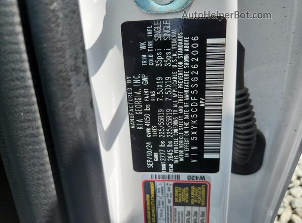 5XYK5CDF5SG262006 2025 KIA SPORTAGE White Widok wnętrza 360 stopni