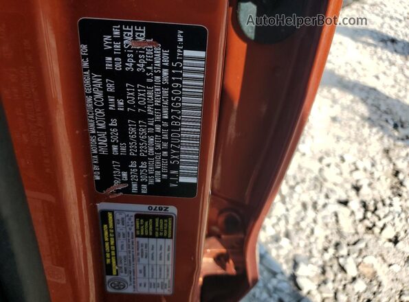 5XYZUDLB2JG509115 2018 HYUNDAI SANTA Orange Панорамний вид салону 360°