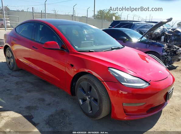 5YJ3E1EB1NF273763 2022 TESLA MODEL 3 Red Delantero derecho