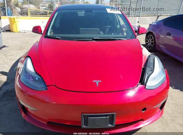 5YJ3E1EB1NF273763 2022 TESLA MODEL 3 Red Vista del cuadro de instrumentos